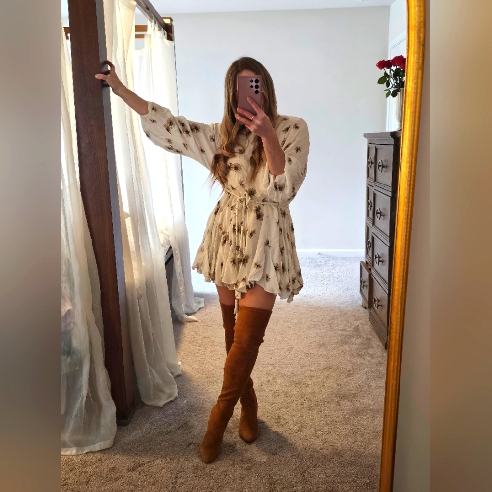 VERO CUOIO CAMEL SUEDE THIGH HIGH BOOTS 6.5